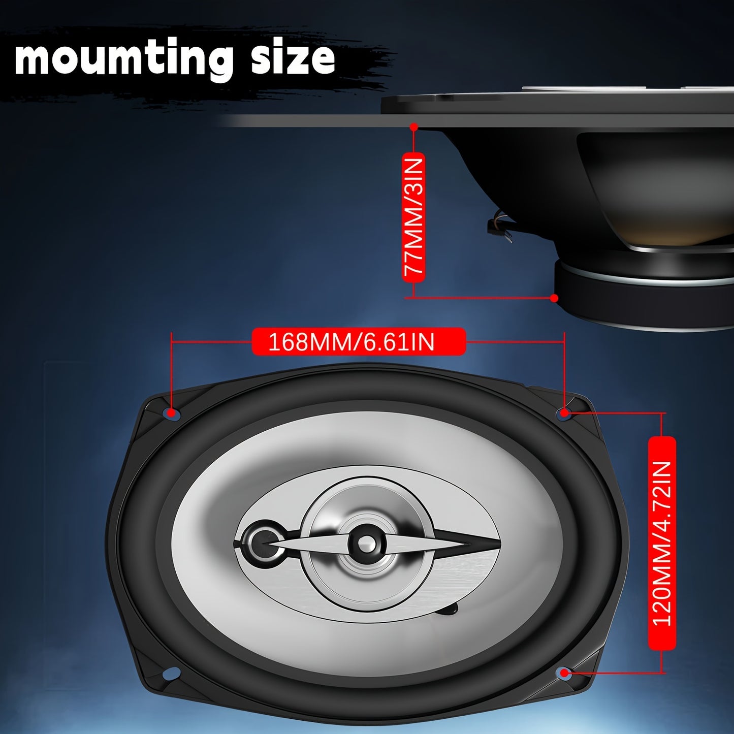 6"x9" Speakers - 3-Way Car Coaxial Speakers, 300W, 4-Ohm Impedance,Injection Woofer & Electro-Dynamic Tweeter, Heavy Duty Magnet,Sold in Pairs