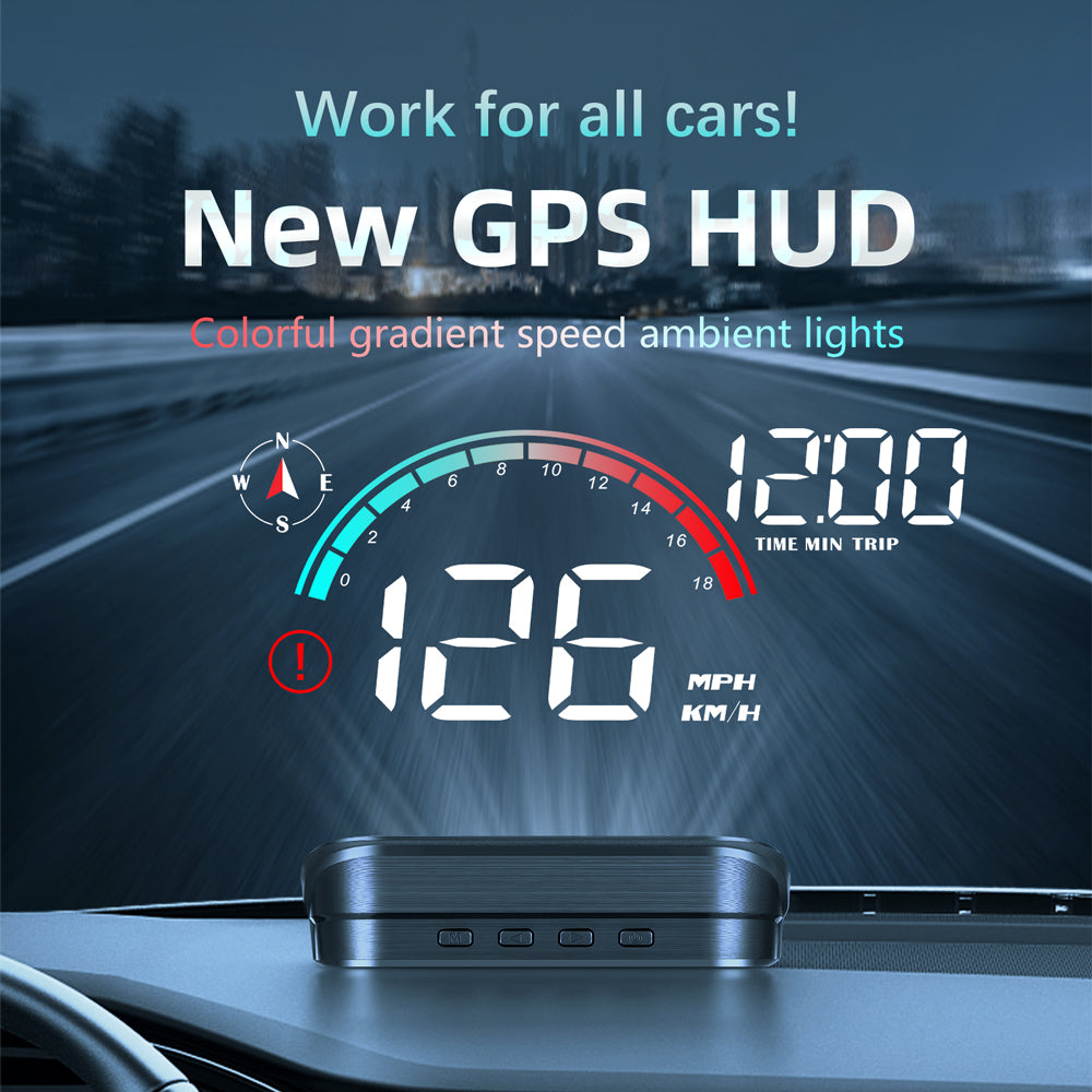 PUREVOX Windshield Speedometer Projector Digital GPS Speedometer with Speed Overspeed Heads Up Display for Cars Suitable and All Vehicles