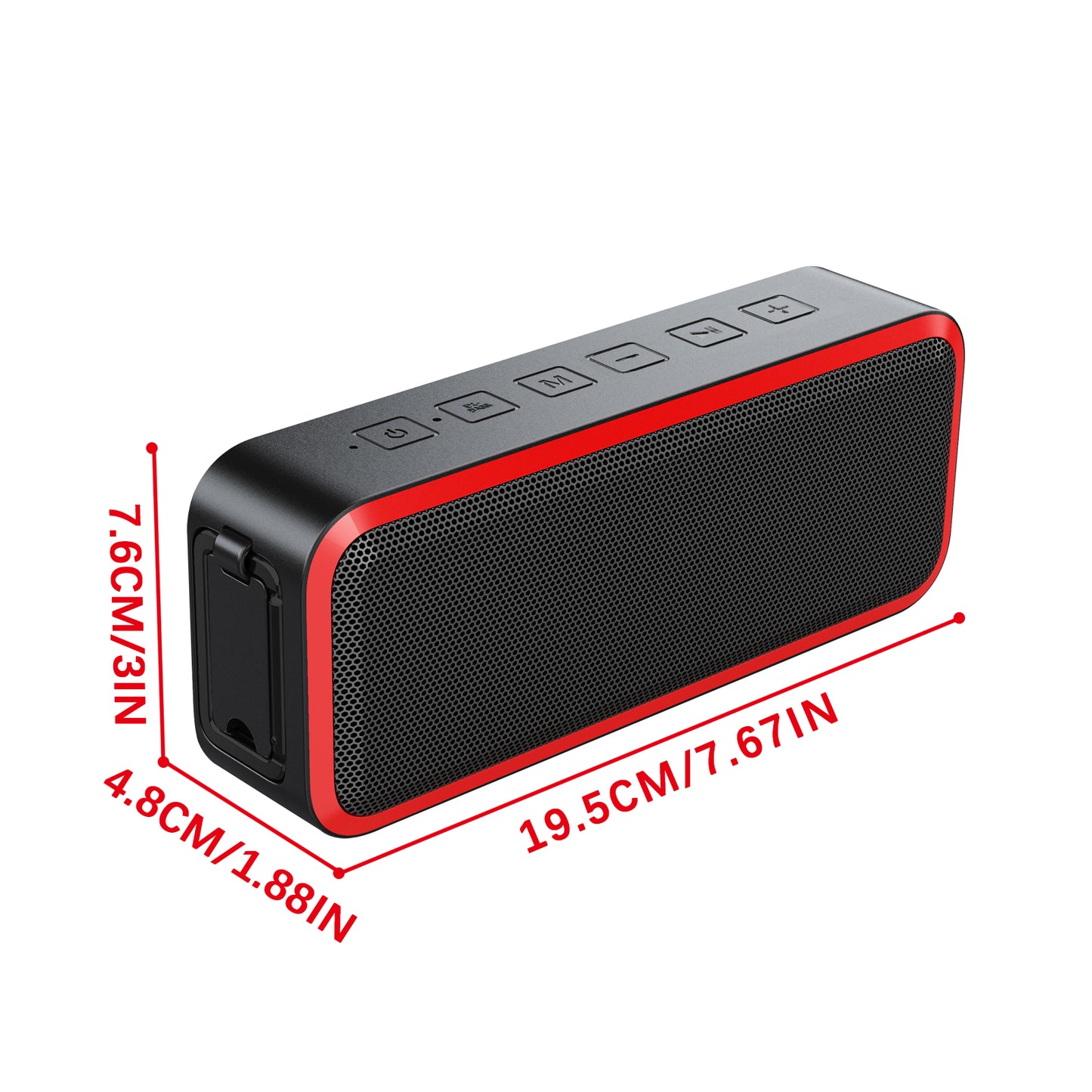 PUREVOX Magnetic Wireless Bluetooth Portable Speaker, Waterproof IPX7, with Mounting Bracket & SD Card, Black