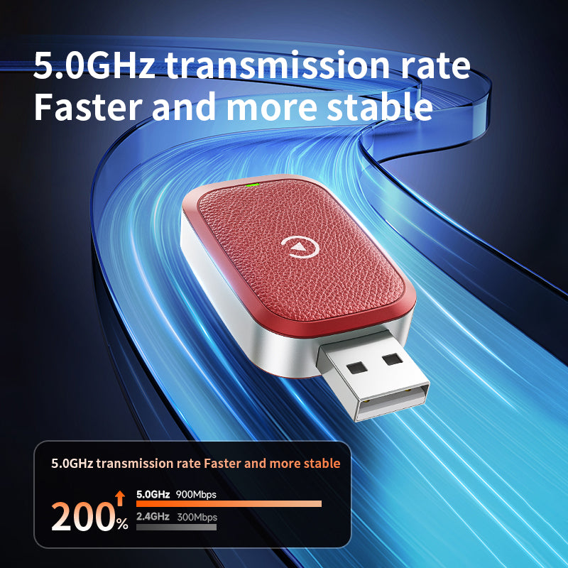 Mini Wireless Adapter for Smartphone Auto Convert Wired to Wireless Car Play Adapter (Orange)