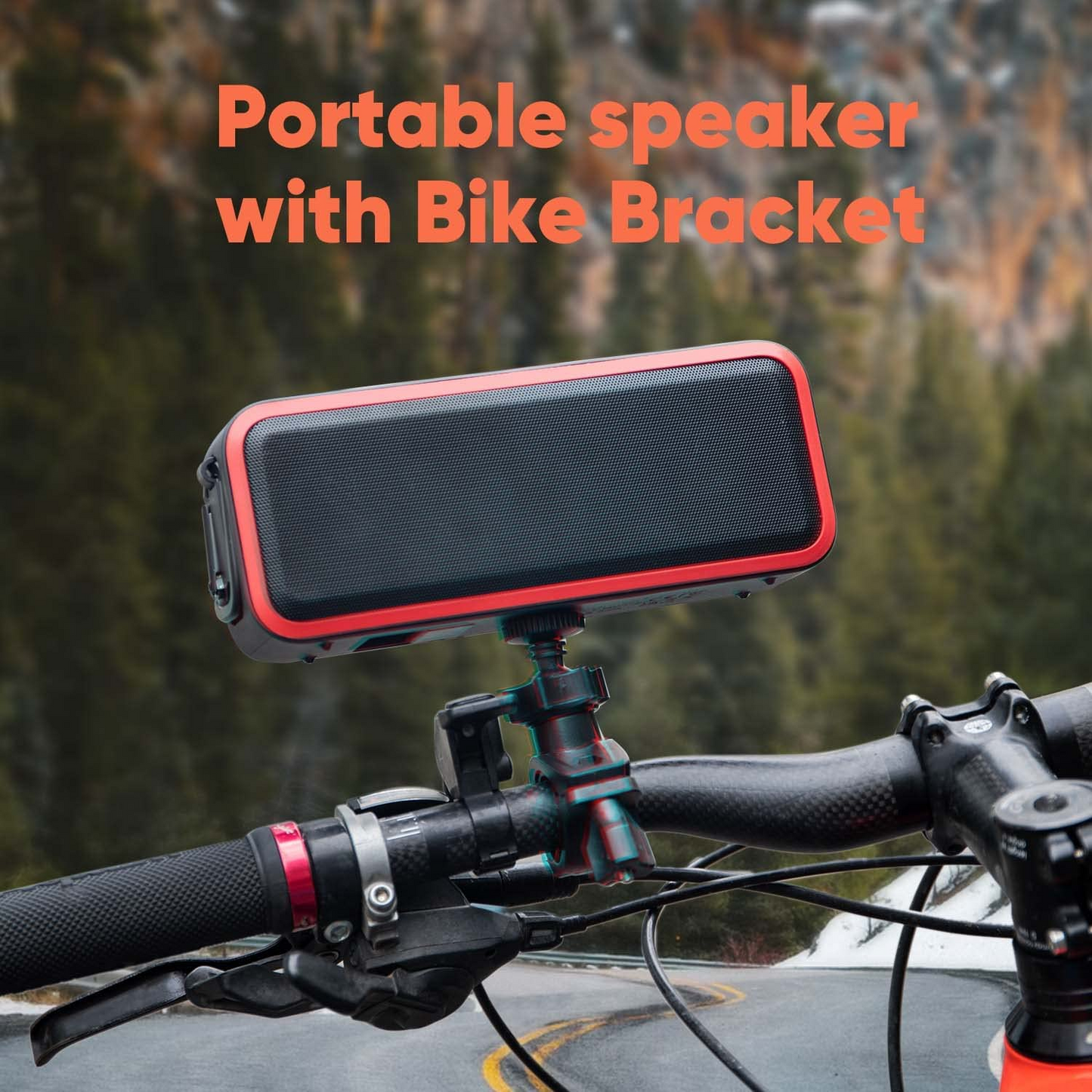PUREVOX Magnetic Wireless Bluetooth Portable Speaker, Waterproof IPX7, with Mounting Bracket & SD Card, Black