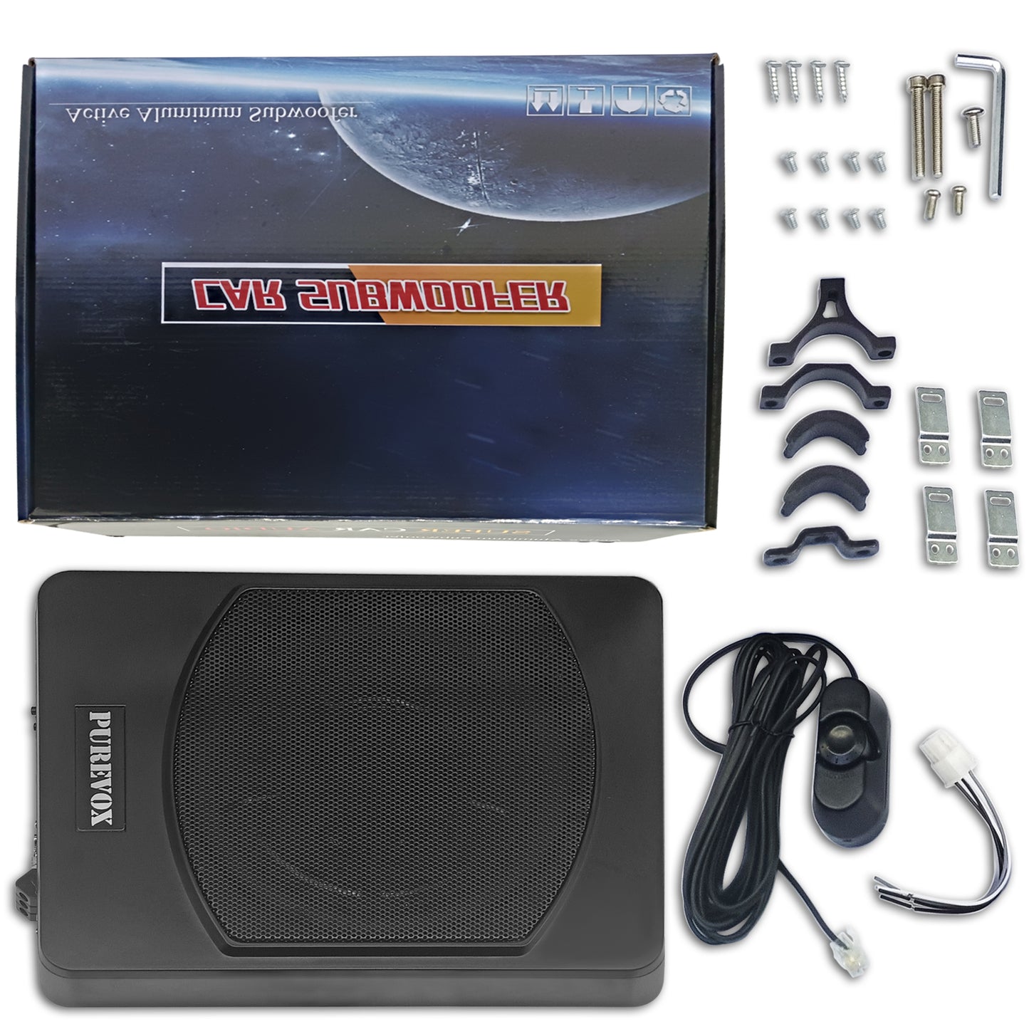 10 Inch Under Seat Car Subwoofer,800W Power Subwoofer Built in Amplifier,Subwoofer and Amp Package for Car Or Truck