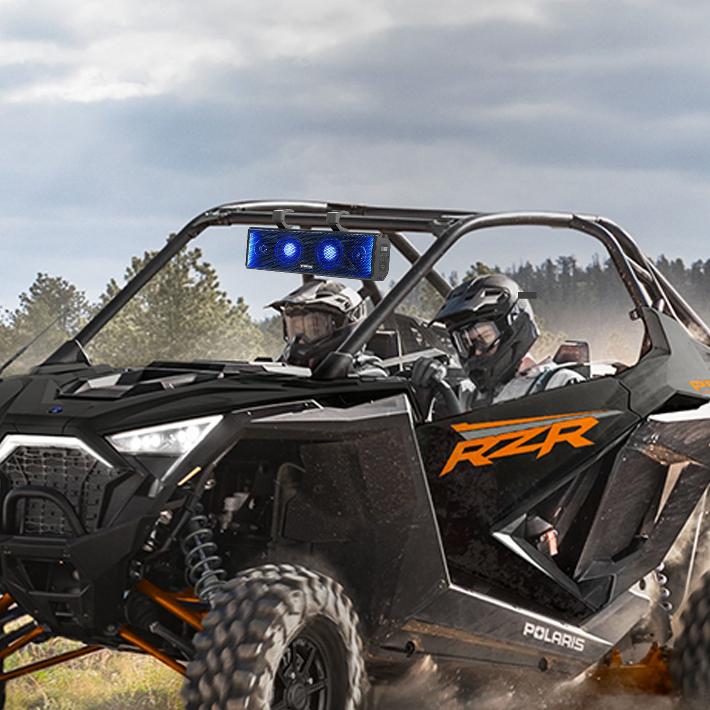 UTV/ATV 17 Inch Soundbar 4-Speaker Waterproof Bluetooth with Multicolor LED Lighting