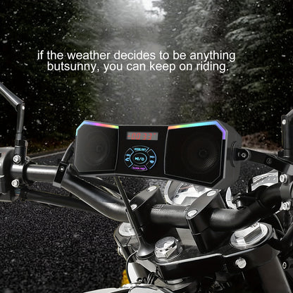PUREVOX Off-Road Motorcycle Speakers 12V Wireless Stereo Audio System Handlebar Mount MP3 Player AUX-in USB FM Radio No Charging Function Without Battery