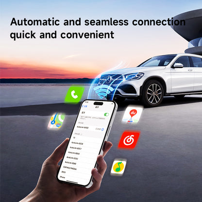 Mini Wireless Adapter for Smartphone Auto Convert Wired to Wireless Car Play Adapter (Orange)