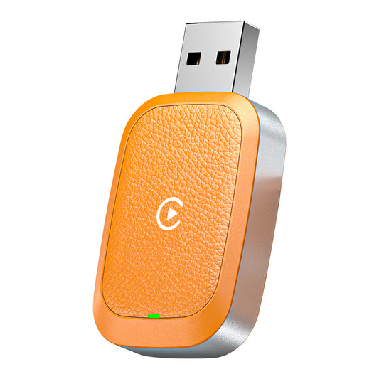 Mini Wireless Adapter for Smartphone Auto Convert Wired to Wireless Car Play Adapter (Orange)