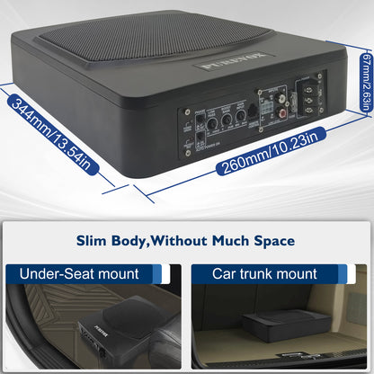 10 Inch Under Seat Car Subwoofer,800W Power Subwoofer Built in Amplifier,Subwoofer and Amp Package for Car Or Truck